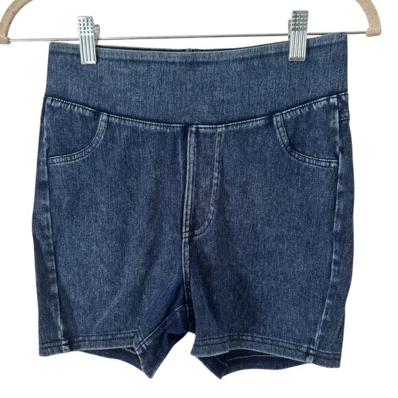 NWT Halara Flex Denim Dark Blue Pull On High Waisted Shorts Women’s Size Small - Picture 1 of 5